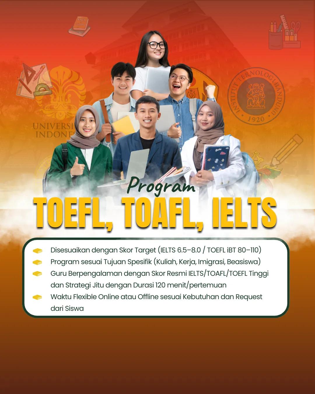 Foto Produk TOEFL, TOAFLM IELTS